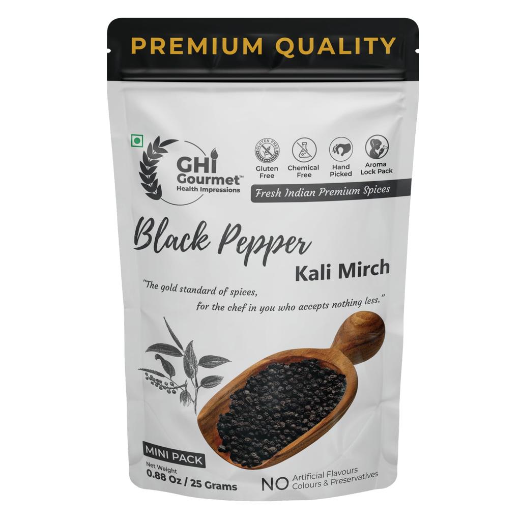 GHI GOURMET HEALTH IMPRESSIONS | 25 г | Черный перец горошком высшего качества | Кали Мирч