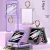 Чехол для Samsung Galaxy Z Flip 6: Вал подушки безопасности, Полностью закрывающий корпус, Прозрачная пленка, Держатель-кольцо