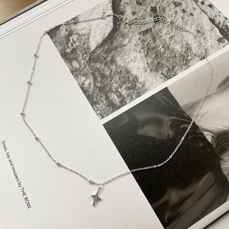 S925 серебро круглая звезда кулон ожерелье для женщин ключица цепочка Свадебная вечеринка подарок ювелирные изделия