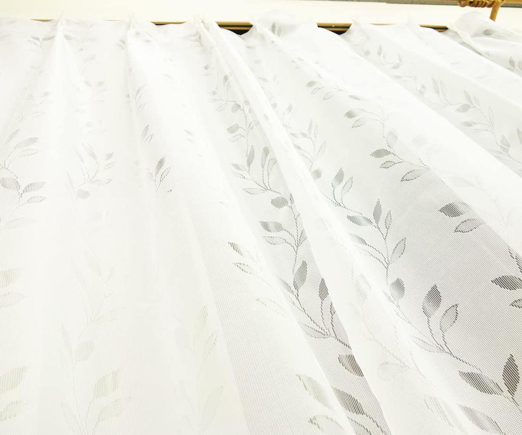 Carten Shop Outlet огнестойкая зеркальная кружевная занавеска с узором в виде листьев, натуральный белый цвет, огнестойкая защита от ультрафиолета, дневная видимость, ширина 150 см