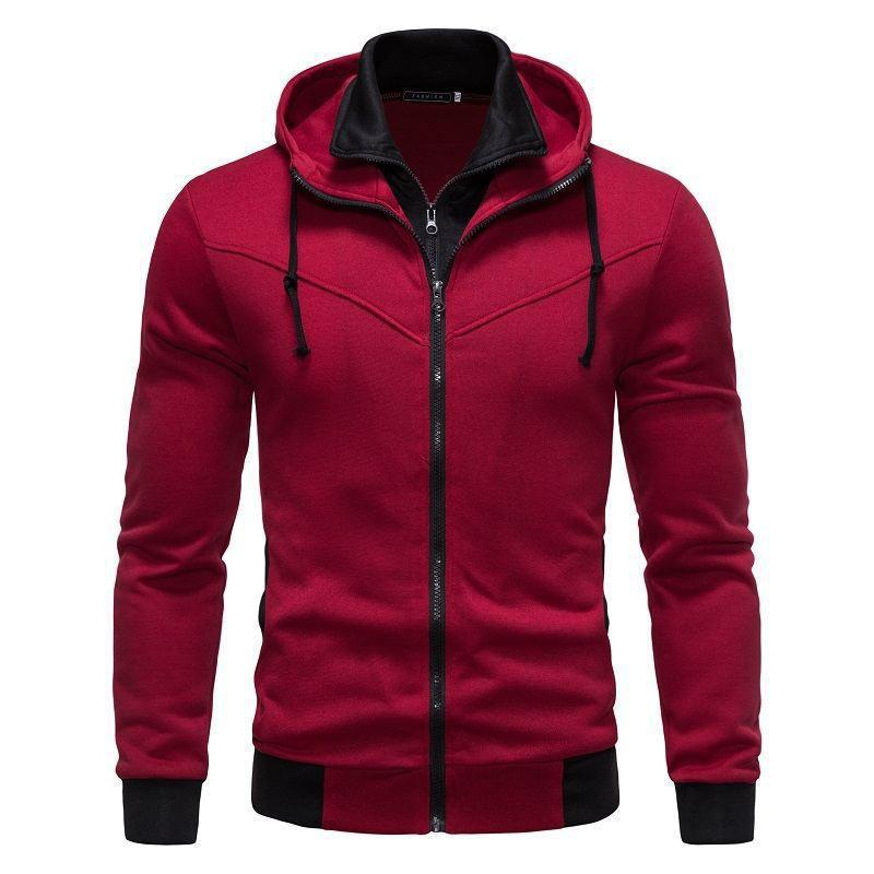Mens Casual Hooded Zip-Up Sweatshirt Slim Fit Cotton Blend Lightweight Pullover Youth