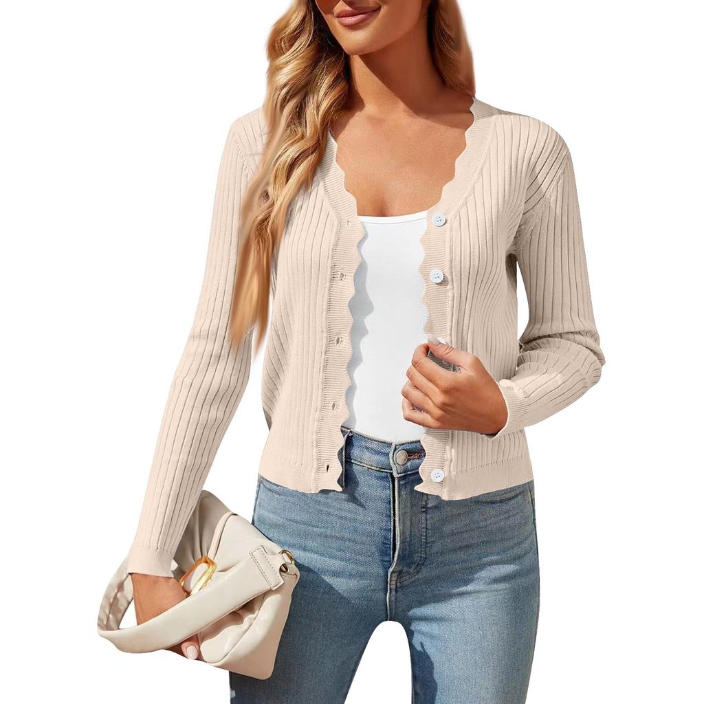 Женская мода V-образный вырез длинный рукав короткий женский вязаный кардиган свитер пальто