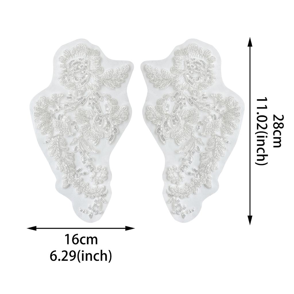 Lace Pair Wedding Headgear Evening Dress Car Bone Embroidery Handmade Diy Jewelry Clothing Accessories Lace Cloth Sticker