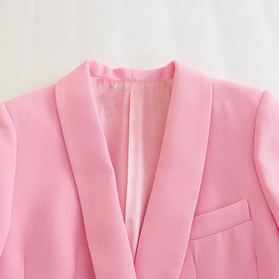 2 шт./компл. женский офисный наряд с лацканами, длинный рукав, одна пуговица, пиджак, высокая талия, длинные брюки, комплект деловой рабочей одежды