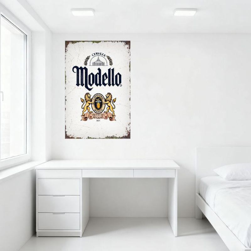Винтажная металлическая жестяная вывеска Cerveza Modelo Потертый состаренный стиль для бара дома мужской комнаты Декор Эмблема года основания 1925 и дизайн со львами