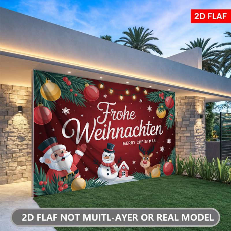 Christmas Backdrop German Polyester 90.55x70.8inch Party Wall Decor