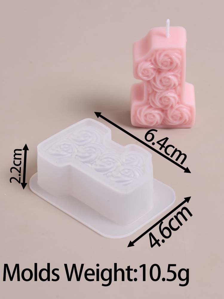 DIY Роза Цифра Свеча-Украшение на День Рождения Силиконовая Форма Ручная Работа Ароматические Свечи Материалы для Изготовления Гипсовые Поделки Формы для Заливки Подарки