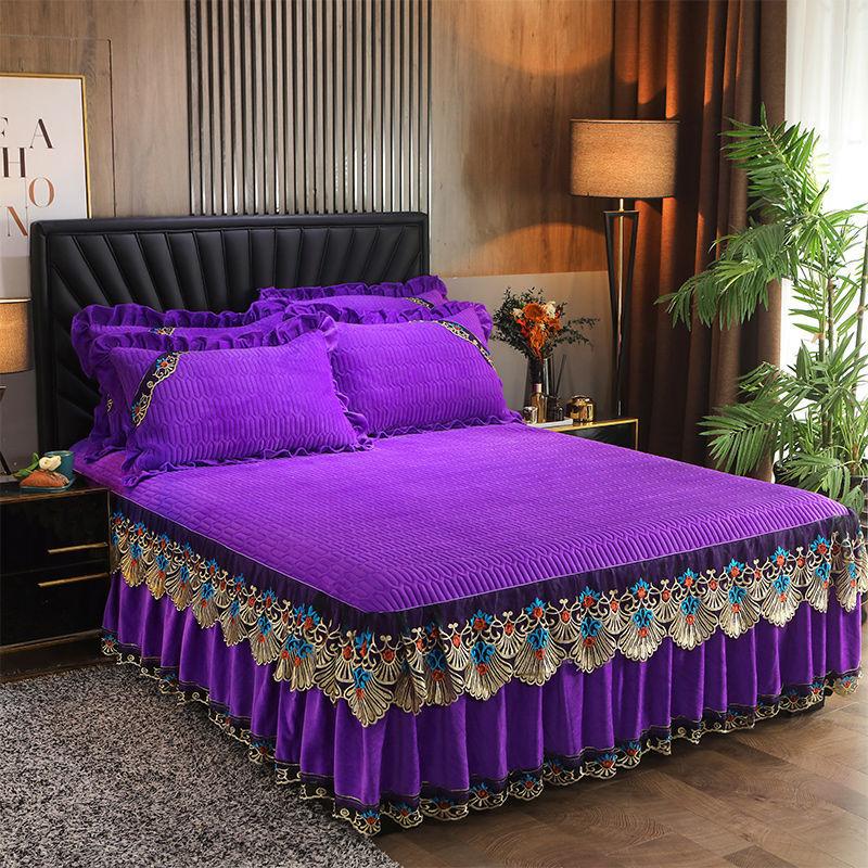 3 шт./компл. хрустальная бархатная мягкая юбка-кровать, кружевные осенние и зимние простыни в европейском стиле, защитный чехол Simmons