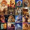 17 Style Full Round Drill Diamond Mosaic Lion Animals Diamond Painting Cross Stitch Wild Animal 5D DIY Diamond Embroidery Decor