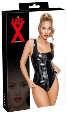 LATE X - Черный латексный боди на молнии 2XL