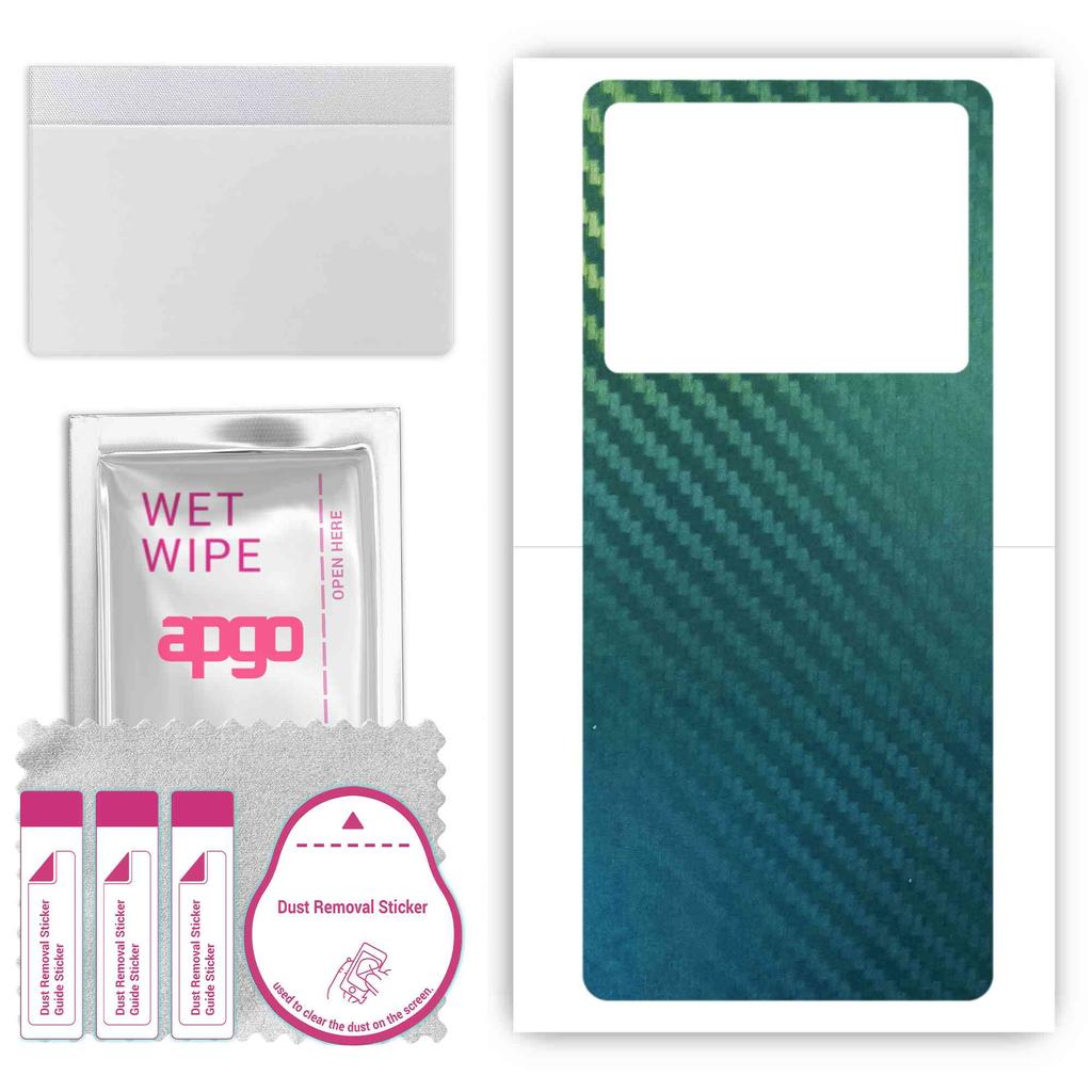 apgo Protective Skin Sticker for the back compatible with Oppo K10 Pro 5G, Wrap Film, Foil, Vinyl - Pattern Carbon Chameleon CAKA1