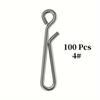 100 шт. Серебристый Застежка-булавка из нержавеющей стали для морских рыболовных приманок, Быстросъемный карабин, Застежка для рыболовных снастей