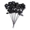 10 шт. Черная роза Искусственный цветок Хэллоуин Готические цветы Свадьба Дом Вечеринка Искусственный цветок Домашнее украшение