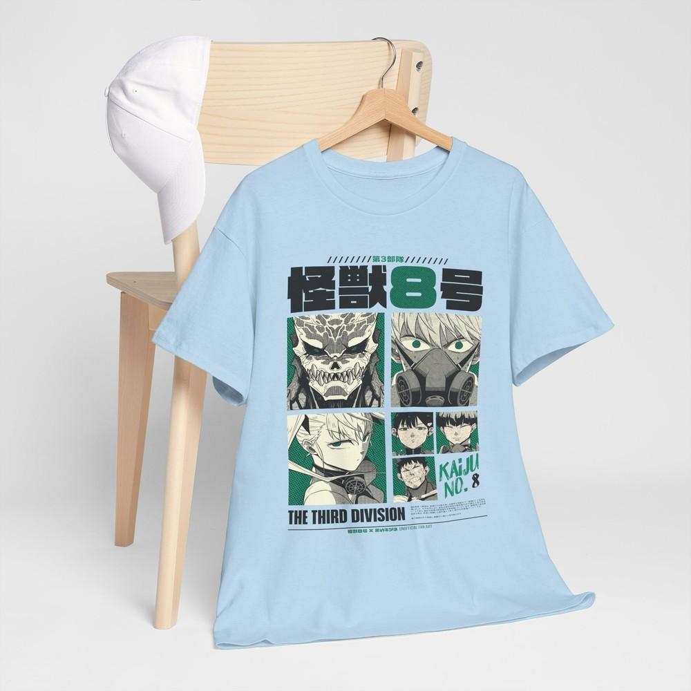 Футболка Kaiju No 8 Мина Широ Кайдж Унисекс Лучшая Аниме Графическая Футболка Черная Рубашка
