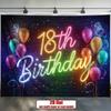 A Single Bright 2D Flat Banner, Specially Designed for a 18th Birthday Celebration Event, Suitable for Background Decoration