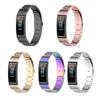 For Honor Band 4/5 Stylish Watch Band Stainless Steel 3 Beads Replacement Wrist Strap with Buckles