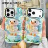 Чехол для телефона: 2D плоский дизайн, подходящий для защитного чехла iPhone 18 17 16 15 14 13 Pro, маленькая утка для путешествий, идеальный подарок на Рождество и Хэллоуин