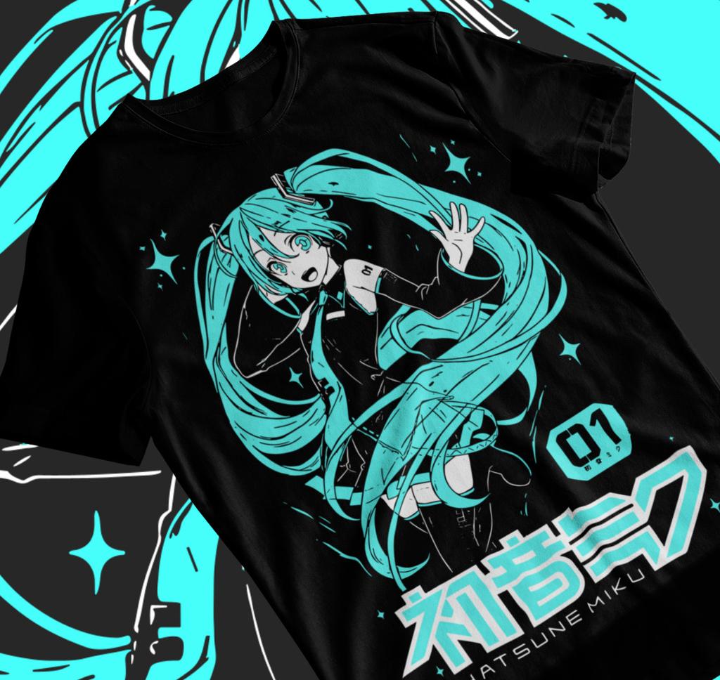 Hatsune Miku T-shirt Anime Girl Kawaii Project Diva Vocaloid Shirt Soft Tee