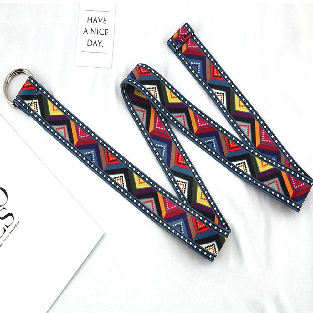 Этнический стиль тренд двойная кольцевая пряжка пояс холщовый ремешок нейлоновый плетеный ремень плетение пояс