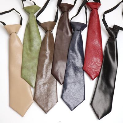Галстуки из искусственной кожи в студенческом стиле, однотонные, ленивые, в стиле ретро, JK