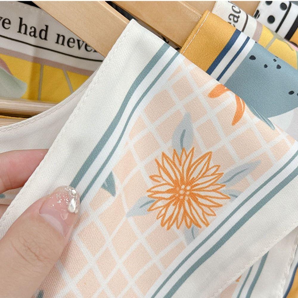 Bow Clothing Accessories Fake Collar Female Shawl Silk Scarf Printed Scarf Korean Style Scarves