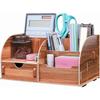 EXERZ Organisateur De Bureau En Bois, 7 Compartiments Pour Blocs-notes, Documents Et Papeterie. Parfait Pour Maison Et Bureau