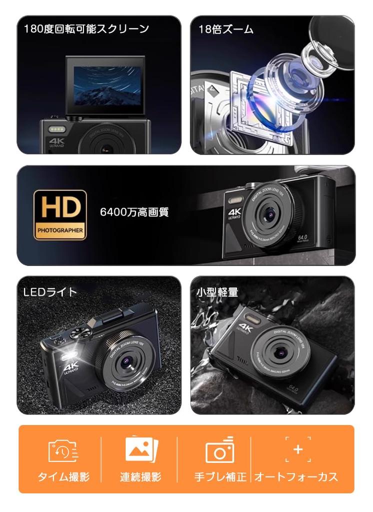 18x 4K Видео Цифровой WIFI Смартфон Вращающийся Видео АФ Изображение АФ Видеоблог Школа Для Начинающих Зум, Запись, Камера, Совместимость, Селфи, Передача, 180°