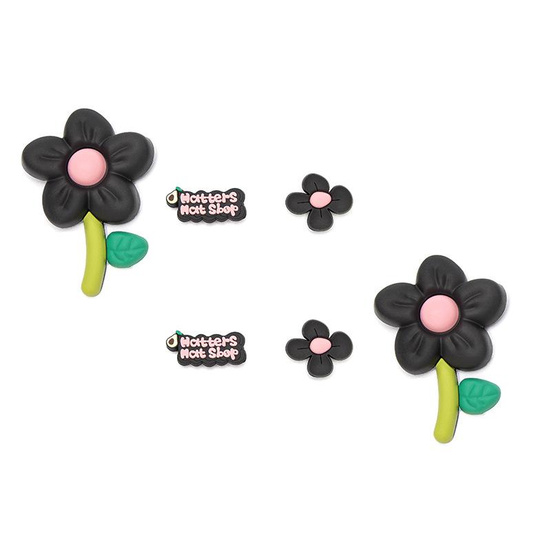 Модные милые шармы для обуви с любовью, аксессуары, черное кружево на шнуровке, украшение для обуви, черные цветы, буквы, пин для клогов для женщин, девочек, подарок