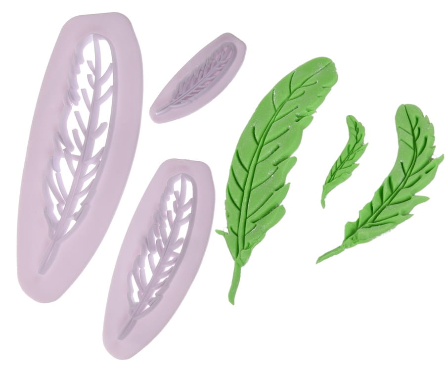 Set of Fondant Cutters Feathers 3 Pcs Mold