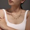 Qiong Yao Ручная работа Натуральные Каменные Бусины Двойной Слой Позолоченная 18K Золотом Колье-чокер для Женщин