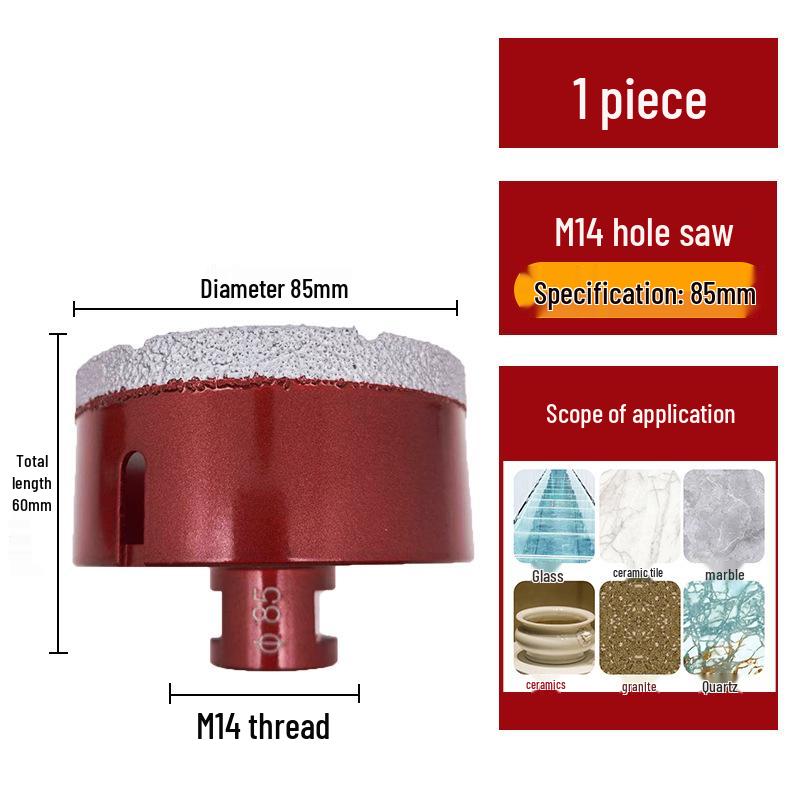 M14 Алмазная коронка паяная для плитки, мрамора, камня, стекла - Насадка для угловой шлифмашины для расширения отверстий