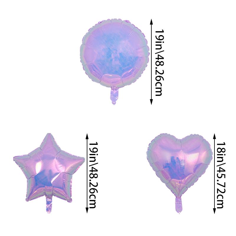 3 шт. прозрачных цветных круглых фольгированных шаров в форме звезд и сердец, радужные цветные шары для детей, дня рождения, вечеринки, дискотеки, свадьбы, украшения