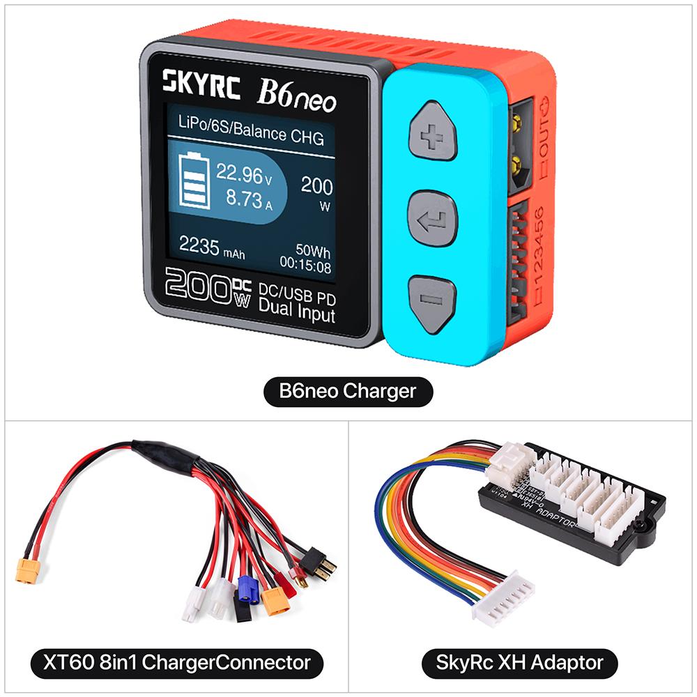 SkyRC B6neo Smart Charger DC 200W PD 80W LiPo Battery Balance Charger SK-100198 Compact 6S Charger Discharger Skyrc b6 neo