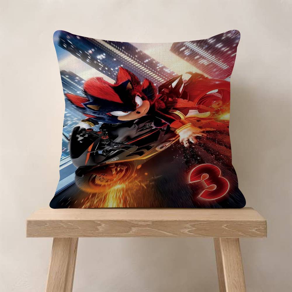 PC Classic Anime SSonic Characters Pillow Cushion Cover Pillowcase Living Room Sofa Home Decor Customized