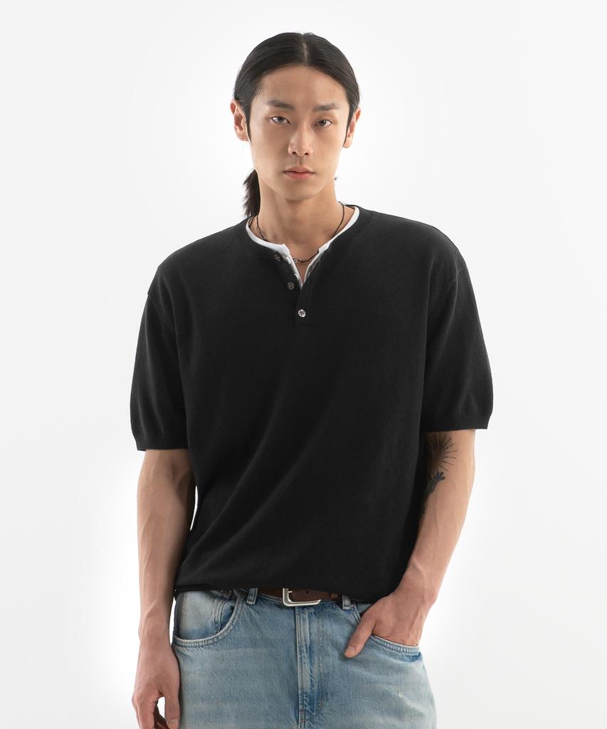 BRENSON Стильная washable футболка-henley с коротким рукавом и вырезом-henley ( 5 цветов )