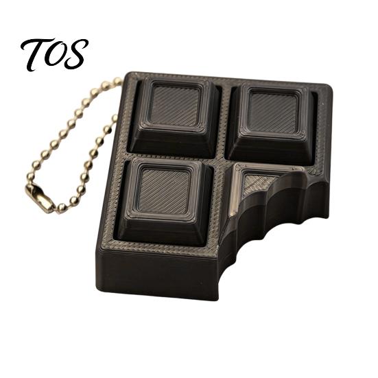 Clicker Bag Charm 3D Printed Chocolate Toy, Decompression Button Keychain Pendant with Toy Bead Chain, Stress Relief Clicky for Backpacks Shape