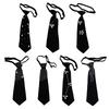 Fashionable Adjustable Length JK Shirt Tie with Rhinestones Accents for School Party Graduation Pre Tied Black Necktie
