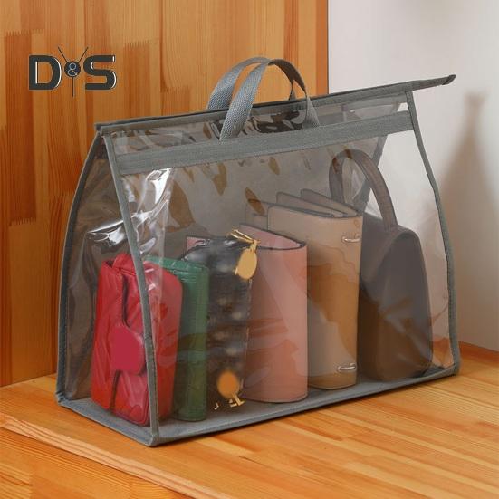 Сумка-пылесборник, прозрачный органайзер для хранения сумок с ручкой, прозрачный дизайн, легкая идентификация, влагонепроницаемая сумка для хранения