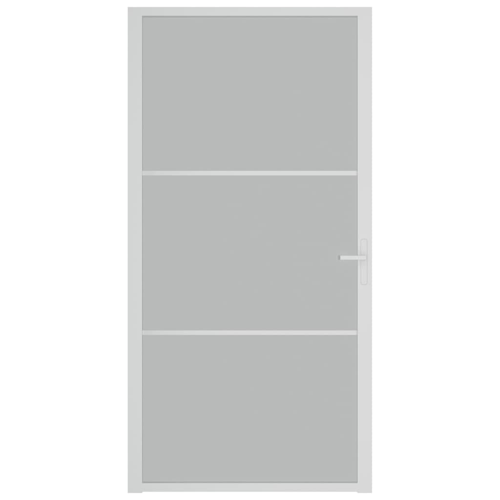 Interior Door 102.5 x 201.5 cm White Frosted Glass and Aluminum