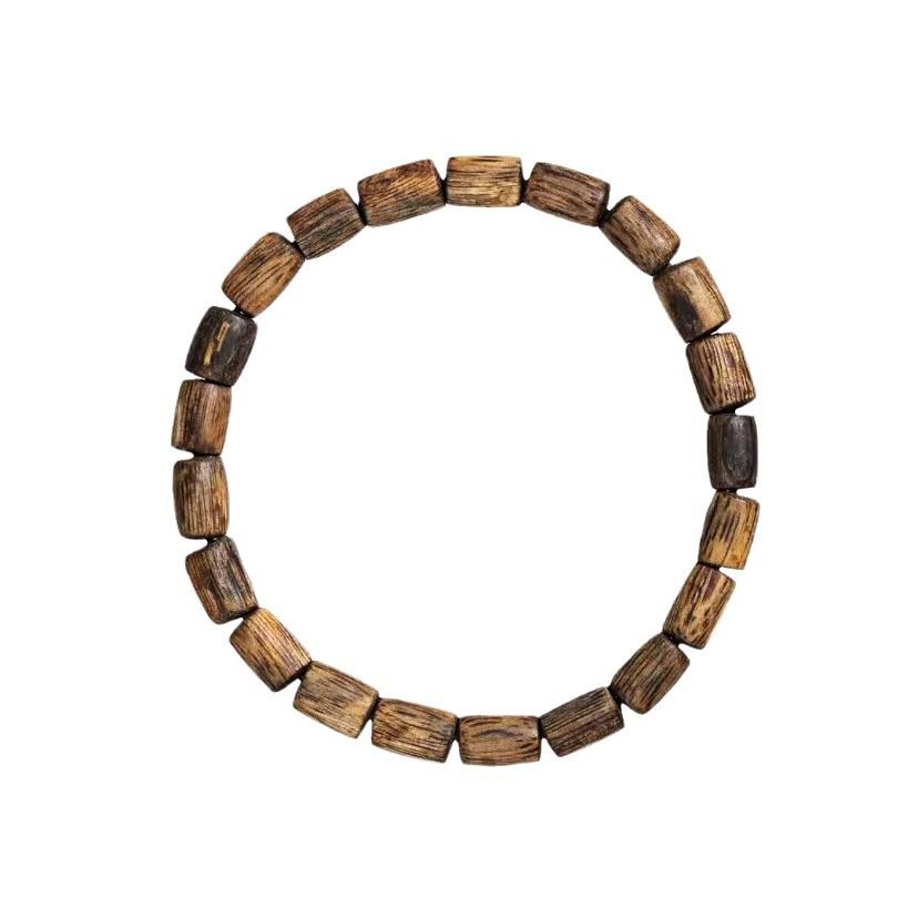 Natural agarwood bracelet, natural Hainan Yingge Green Chess Nan Wenwan bracelet, single circle agarwood bracelet with bucket beads.