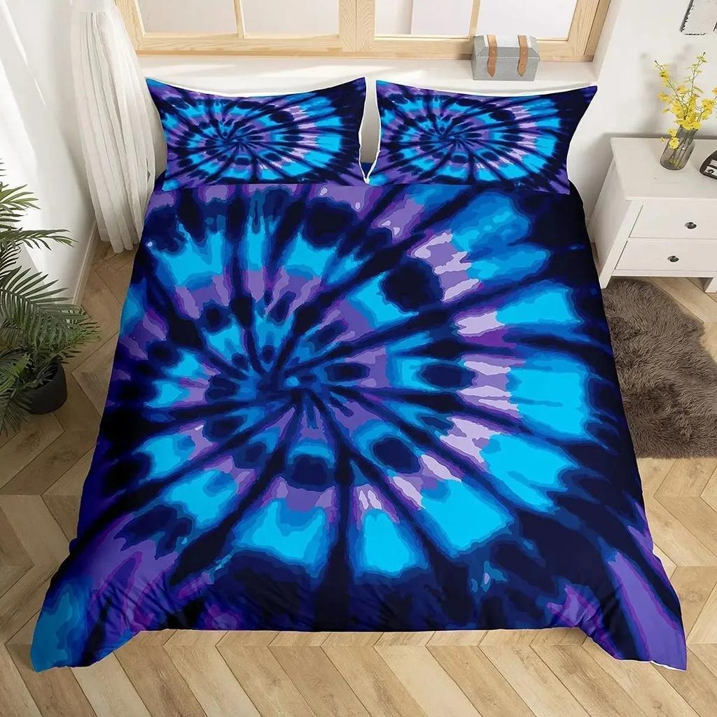 Tie Dye Duvet Cover Set Bohemian Hippie Spiral Bedding Sets Ethnic Boho  Comforter Cover Set Swirl Tie Dyed Pattern Quilt Cover