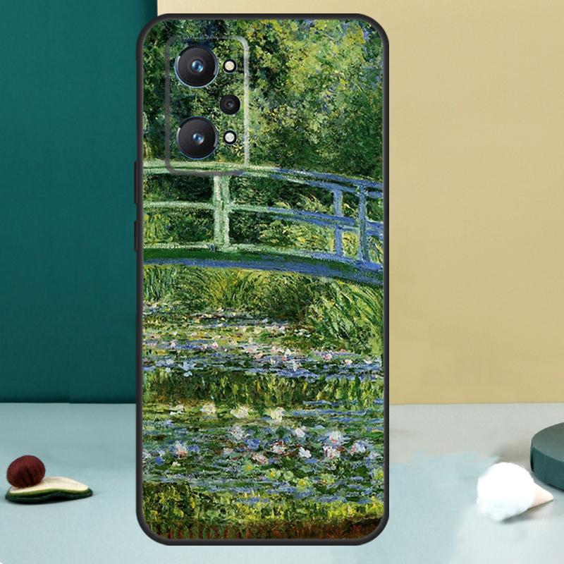 Клод Моне Сад Мост с Лотосами Для Realme GT 6T 5 6 GT 7 Pro C67 C75 C61 C55 C53 C51 C21Y C25S 10 11 12 13 14 Pro Plus Чехол