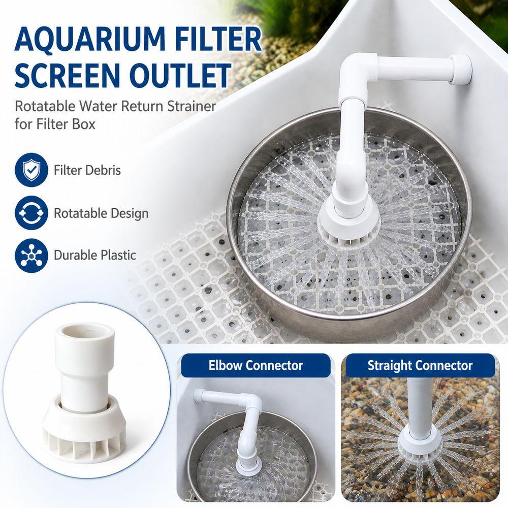 Rotatable Outlet Aquarium Filter Screen Water Outlet Strainer Aquarium Filtration
