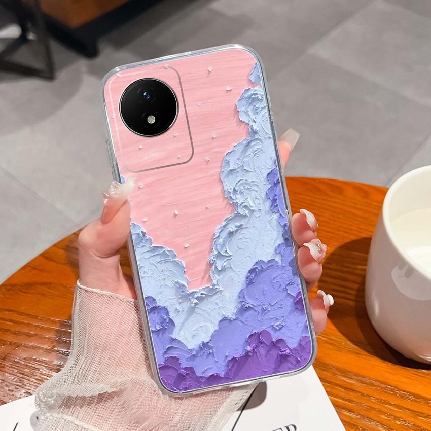 Для Vivo Y02 Y02A Y02S Y10 Y11 Y12 Y12a Y13 Y15 Y15a Y16 Y17 Y19 Прозрачный ТПУ чехол с рисунком океанического кита, противоударная задняя крышка для Vivo, силиконовый чехол для телефона