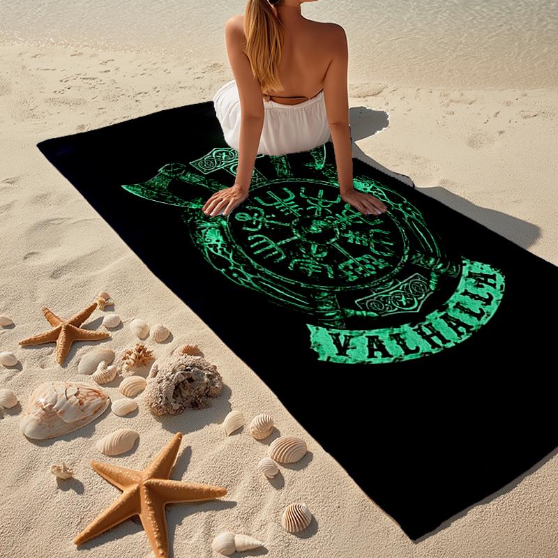 Viking Runes & Tree of Life Fashion Beach Towel: Ideal for Summer Adventures Soft, absorbent and quick drying suitable for swimming and bathing