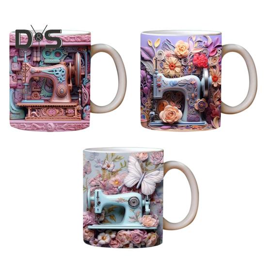 3D швейная расписная кружка, креативный космический дизайн с ручкой, безопасная для микроволновой печи, многоцелевая кружка, подарочные принадлежности