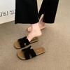 Casual Cool Slippers Open-toed New Retro Shoes 2025 Flat-bottomed Summer Outer Wear One-word Fashion Versatile Women