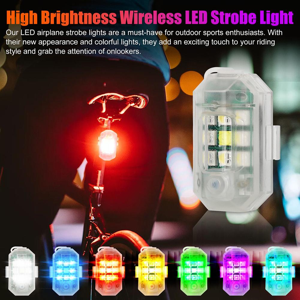 Беспроводной светодиодный стробоскопический свет 7 цветов Высокая яркость Многорежимные предупреждающие сигнальные огни Водонепроницаемый для дрона мотоцикла велосипеда