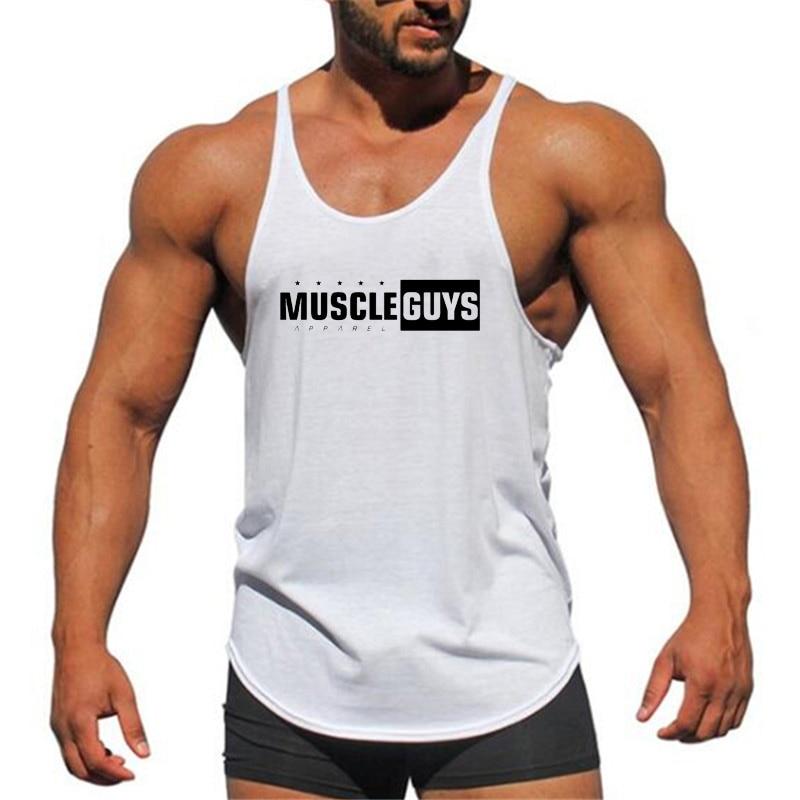 Muscleguys Brand Fitness Apparel Bodybuilding Stringer Tank Top Mens Gym Clothes Workout Vest Cotton Sports Sleeveless Shirt