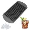LEISURE CLUB Silicone Ice Tray, Mini Square Ice Mold, Ice Maker for Tea and Alcohol, 160 Ice Holes, Easy To Remove (Black)